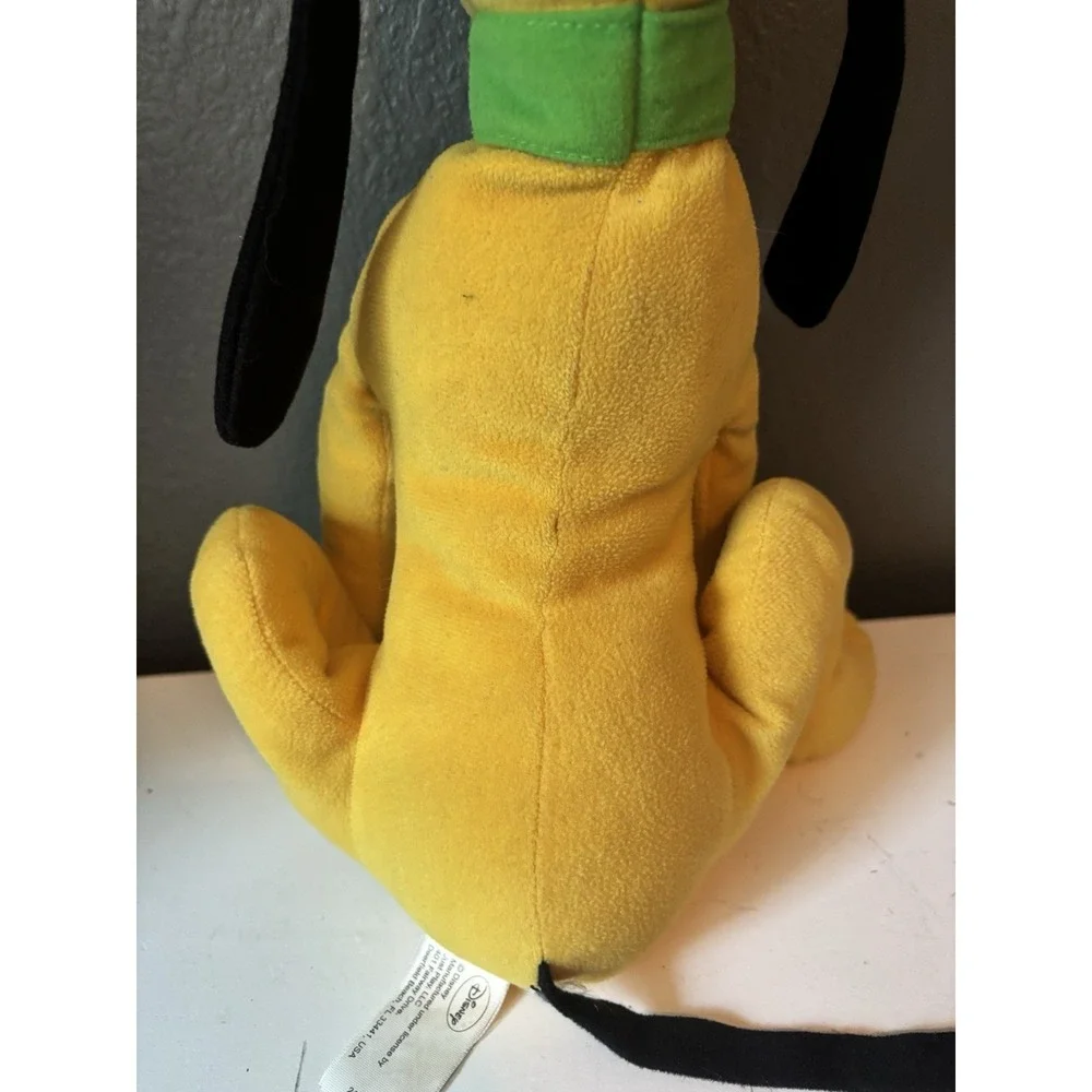 Disney Pluto Dog Plush Stuffed 11in Just Play Green Name Collar Mickey Mouse